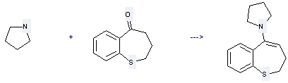 2-Thiabicyclo[5.4.0]undeca-7,9,11-trien-6-one can be used to produce 2,3-Dihydro-5-(1-pyrrolidinyl)benzo[b]thiepin 